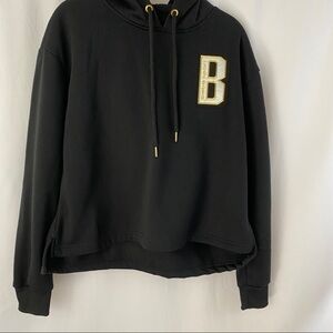 bebe sport Black Crop Hoodie Medium NWT